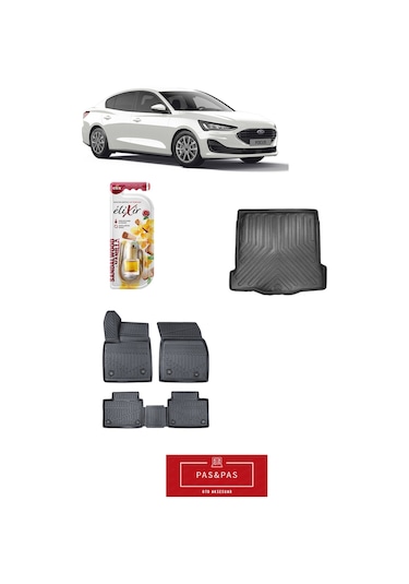 Ford Focus 5 2025 Model 5d Havuzlu Paspas Ve Bagaj Havuzu Set + Araç Kokusu