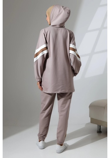 Kadın Mevsimlik Penye Alt Üst Spor Ve Rahat Ikili Tunik Pantolon Şık Tesettür Takım Taş