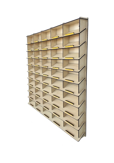 Eğimli 50 Araçlık Akçaağaç Hobi Araba Rafı