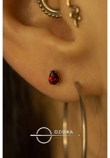 Dzirka Taşınabilir Labret Küpe Kulaştırma Burun Frenulum Piercingi Titanyum 144245914 Kırmızı