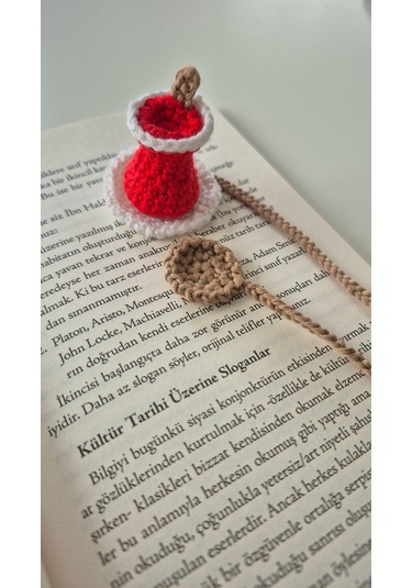 Çay Amigurumi Örgü Kitap Ayracı Hediyelik Akseauar