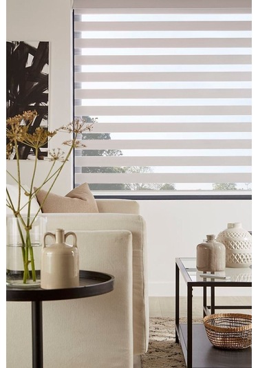 Krem Stor Zebra Perde Oygusuz Krem