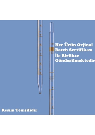 Cam Pipet 25 Ml Dereceli - Serolojik Tip - Class A - Sertifikalı
