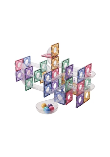 Cleverclixx Ball Run Clever Pack Manyetik Bloklar, Pastel 110 Parça
