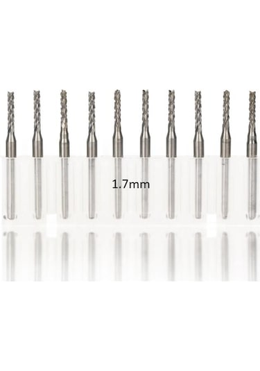 Tungsten Karbür PCB Kesme CNC Freze Ahşap İşleme 1.7mm 10 Adet