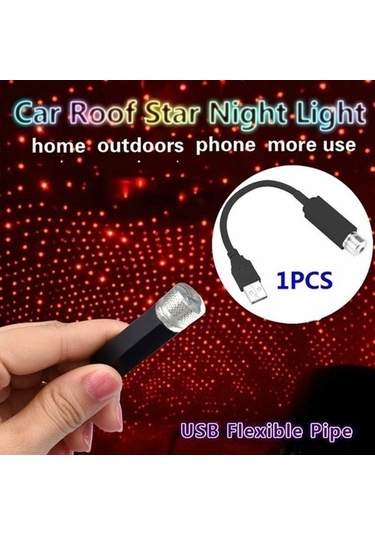 Szypzstore Araba Led Yıldızlı Gökyüzü Işıkları Araba Iç Atmosfer Tavan Gece Yıldız Işığı Lambası Usb Atmosfer Işıkları 2pu0h4 Beyaz