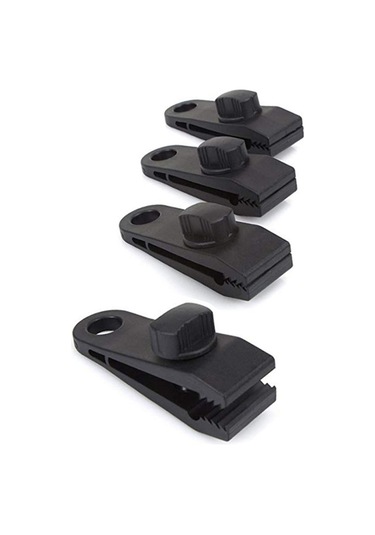 Yifomall Dış Mekan Çadır Ve Tenteği Sabitleme Seti - 10 Adet Nilon Klips, 10 Kauçuk Top Kordon Ve 10 Karabiner İle Güçlü Rüzgar Dayanımı Siyah