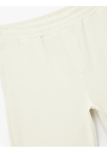 Koton Pamuklu Cep Detayı Fitilli Bermuda Şort Beyaz 5sam40077mk Beyaz