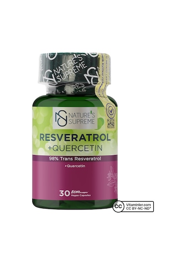 Natures Supreme Resveratrol + Quercetin 30 Kapsül Aromasız