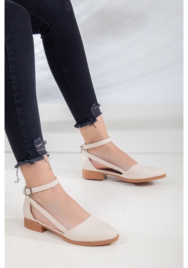 Rayna Kısa Topuk Cilt Ayakkabı Bej