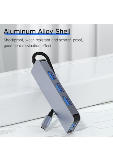 Mufunye 4'lü Usb Hub: 1 Adet Usb 3.0 5gbps + 3 Adet Usb 2.0, Hızlı Veri Transferi, Çoklu Cihaz Bağlantısı