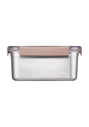 Locknlock Kare Kilitli Paslanmaz Çelik Fırın ve Saklama Kabı 1.3 L Kahverengi
