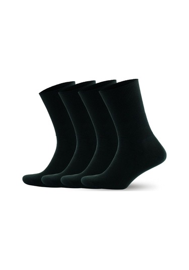 Go With Pamuklu Lastiksiz Siyah Renkli Sağlıklı Diyabet Çorabı 4 Siyah