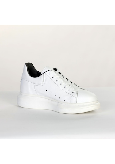 Boy Uzatan Gizli Topuklu Beyaz Spor Ayakkabı Beyaz