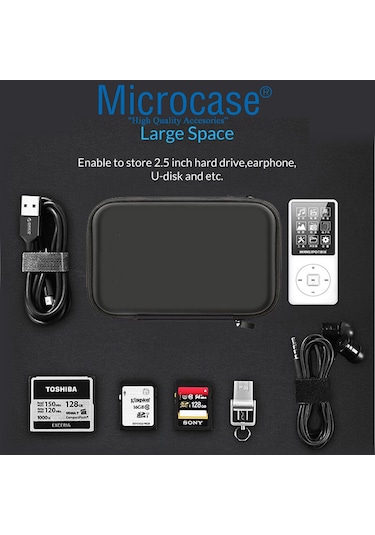 Microcase Harddisk Usb Bellek Vb Taşıma Çantası 2.5 İnch Siyah