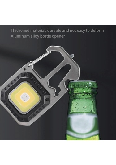 Led Mikro El Feneri Cep Anahtarlık El Fenerleri Usb Şarj Edilebilir Torch Güçlü Mıknatıs Tornavida Çekiç Açık Acil Durum Lambası Black Led Siyah