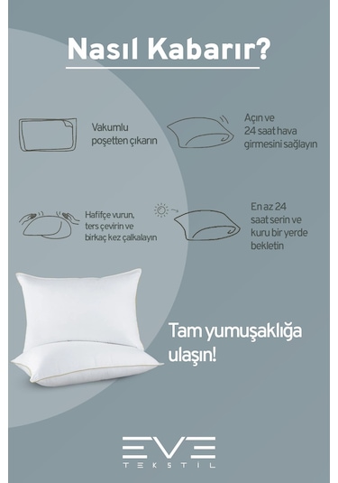 Eve Tekstil 10 Adet Yellow Dream Serisi Fermuarlı Antialerjik Silikon Elyaf Dolgulu Yastık 50x70cm 1200gr