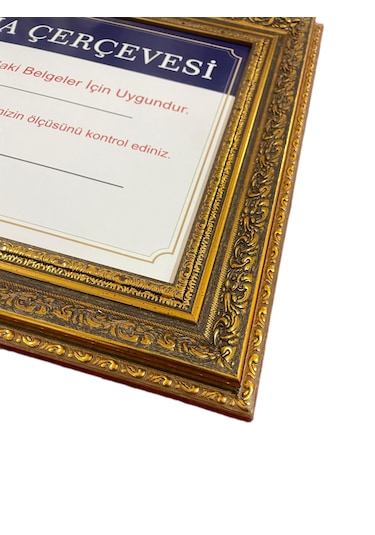Diploma Çerçevesi Gold Varaklı 25x35,3 Ebatında - Hakiki Camlı