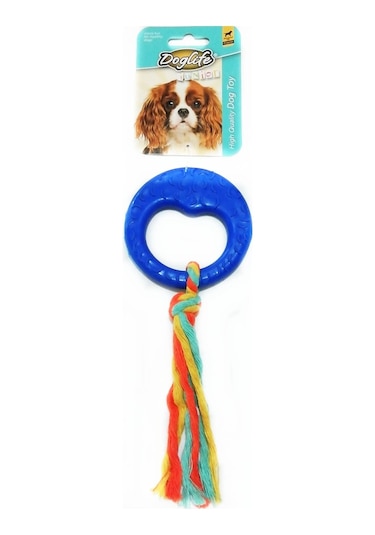 Doglife İpli Desenli Halka 20 CM Küçük Irk ve Yavru Köpek Oyuncağı