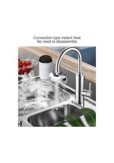 Xurunkeji Elektrikli Anında Su Isıtıcısı Anında Sıcak Su Musluğu Banyo Havzası Musluğu Anında Su Isıtıcısı Abd Fişi Beyaz