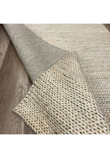 Eko Halı Flatweave Choti White Dekoratif Jüt Kilim