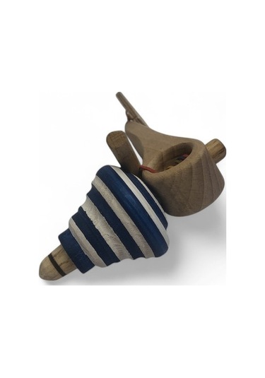 Neşeli Ahşap Topaç Mavi