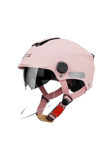 Eternal Luck Bk-309 Elektrikli Bisiklet Kaskı Dört Mevsim Açık Yarım Kask Siyah Pembe