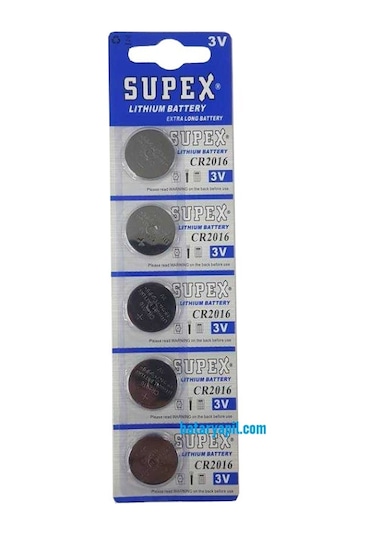 Supex Cr2016 3 V. Lithium Cihaz Pili 5 Li Kart