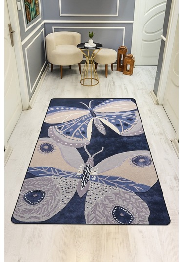 Modern Desenli Dijital Baskı Kaymaz Taban Halı H0960 Renkli