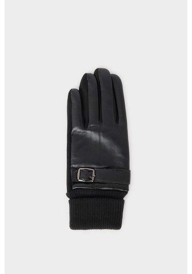 Defacto Kadın Suni Deri Eldiven F3187ax25wnbk26 Siyah