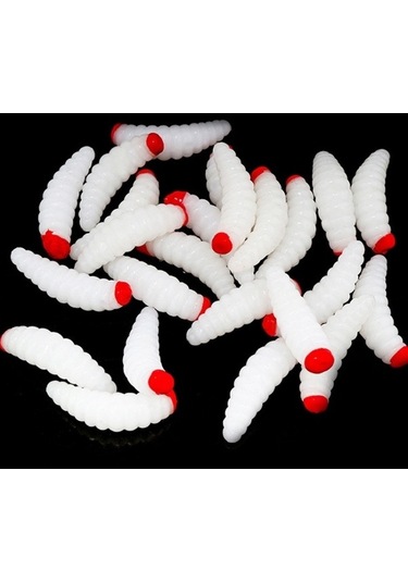 Tongxida 100 Adet Kırmızı Başlı Ekmek Solucanı Sahte Yem Paketi