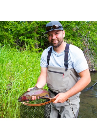 Yuntech01 Spw003 Mini Akarsu Balık Avı Ağı - Ahşap + Silikon/polyester Malzeme, 3 Farklı Boyut Seçeneği A/b/c