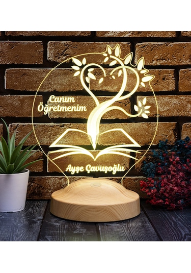 Canım Öğretmenim 3D LED Lamba - Öğretmene Kişiye Özel, Mezuniyet ve Öğretmenler Günü İçin Hediye Fikri