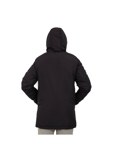 Erkek Polarlı Kürklü Su Ve Rüzgar Geçirmez Kapüşonlu Kışlık Mont & Kaban & Parka Lacivert