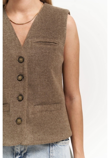 Mai Collection Mai Studios Co. Pace Soft Kahve Kısa Yelek Kahve