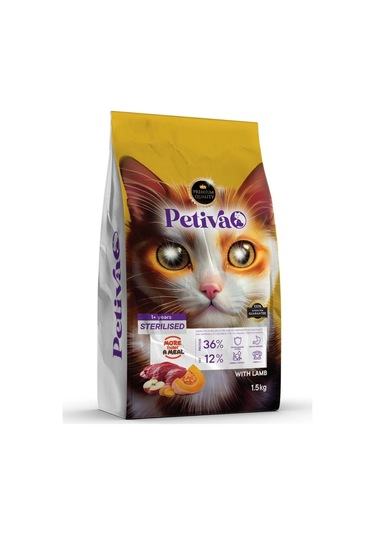 Petiva Kısırlaştırılmış Kuzu Etli Yetişkin Kedi Maması 1500 G