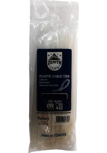 Zenith 4.8 x 380 Kablo Bağı 100 Adet Beyaz