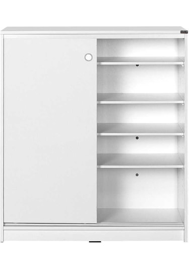 Diamond 5 Raflı Sürgülü Dolap - Beyaz