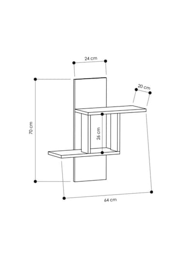 Rafkestir Piano Duvar Raf Seti Hareli Ceviz (Mat)
