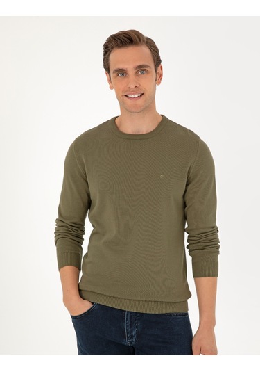 Pierre Cardin Erkek Koyu Haki Kazak /triko 50296575-vr111 Koyu Haki