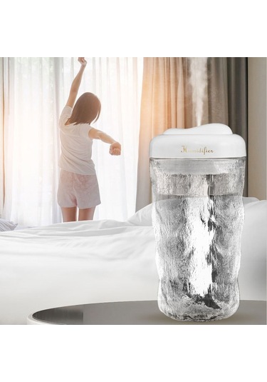 Iceberg Küçük Araba Nemlendirici Atomizasyon Dilsiz Renkli Aromaterapi Makinesi Beyaz