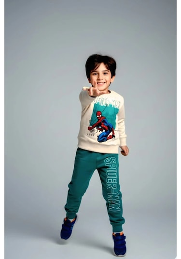 Örümcek Adam Yeşil Renk Erkek Çocuk Eşofman Takım Yeşil