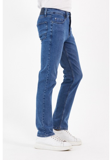 Digital Jeans Normal Kesim Fermuarlı Geniş Paça Yüksek Be Orta Mavi Açık Gri