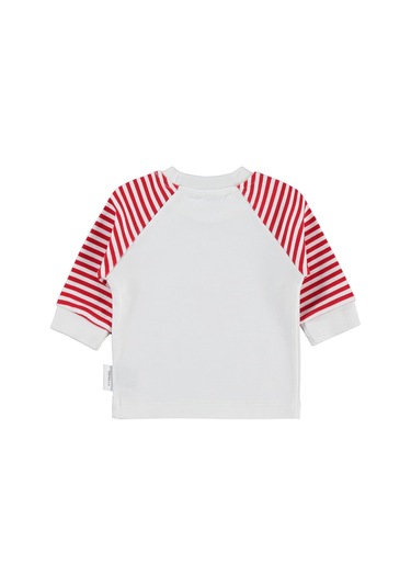 Nova Baby Çilek Kokulu Renglan Kol 1-9 Ay Sweatshirt - Ekru
