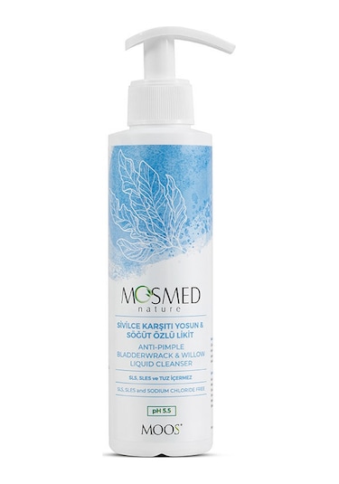 Mosmed Düzensiz Ciltler İçin Yosun Ve Söğüt Özlü Likit Temizleyici 200 Ml