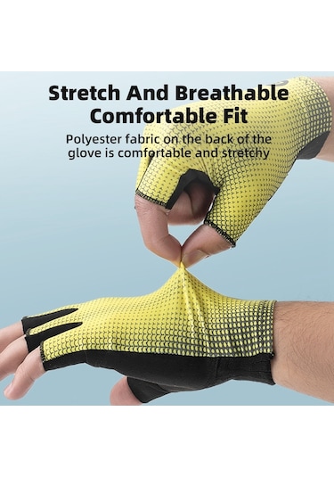 Rockbros 1 Çift Yarım Parmak Unisex Anti-Skid Nefes Bisiklet Eldivenleri