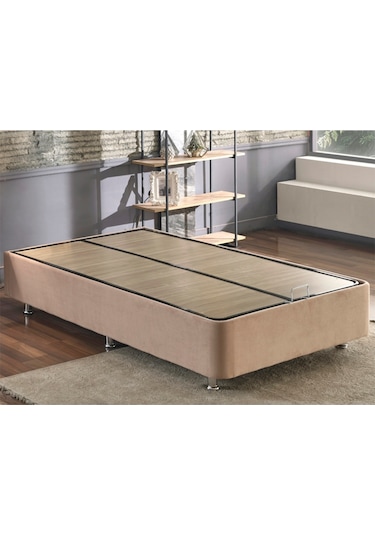 Nironyatak Niron Rama Baza Ve Başlık Seti 120X200 Cm Tek Kişilik Sütlü Kahve