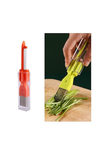 5 Adet Ev Mutfak Çok Fonksiyonlu Yeşil Soğan Soyucu Yeşil