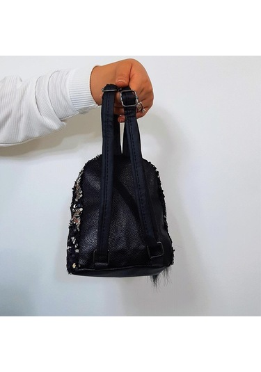 Fiyra Crn Siyah Pullu Kız Çocuk Sırt Çantası 16cmx20cmx10cm Siyah