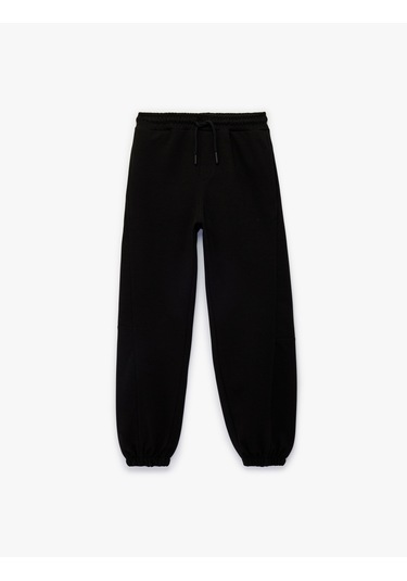 Koton Beli Lastikli Basic Jogger Eşofman Altı Siyah 6skb40098tk Siyah